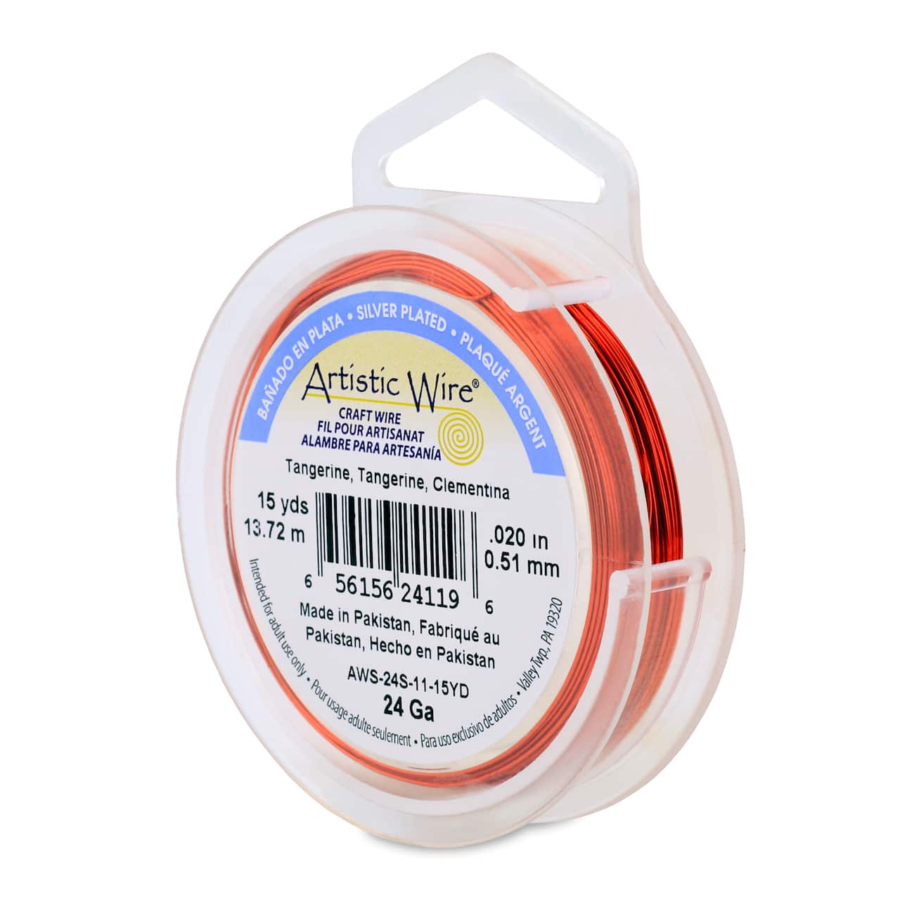 Artistic Wire® 24 Gauge Silver Plated Tarnish Resistant Colored Copper Craft Wire, 15yd.